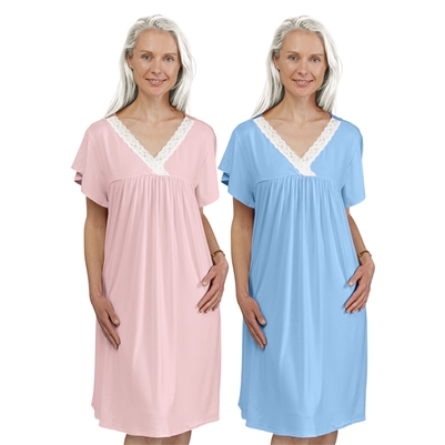 2 color pack-Womens all season nightgown, night gowns for adult women ...